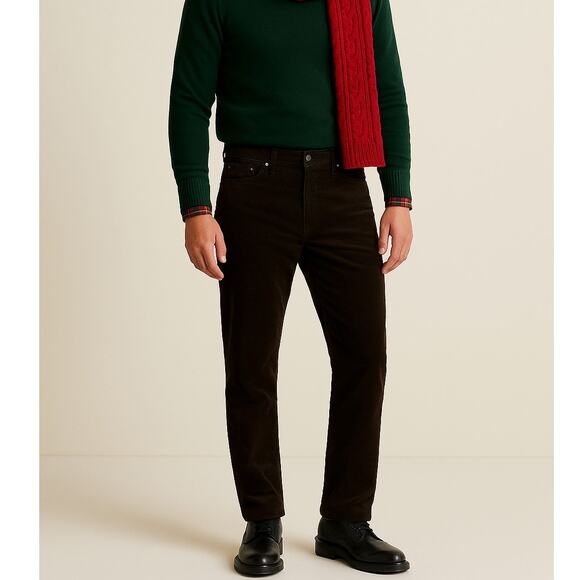 Quince NWT Orgaxnic Stretch Corduroy Pants Espresso Brown 31x32 90s Christmas - Picture 1 of 13